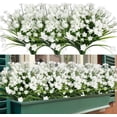 thumbnail image 1 of Artificial Outdoor Flowers, Fake UV Resistant Foliage Greenery Faux Plants Shrubs Plastic Bushes for Indoor Outside Hanging Planter Wedding Farmhouse Decor (Pink), 1 of 5