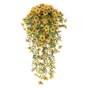Artificial Outdoor Flowers Uv Resistant Yellow Faux Blooms, 2 Pc Hanging VinesforOutdoor Planter Decor