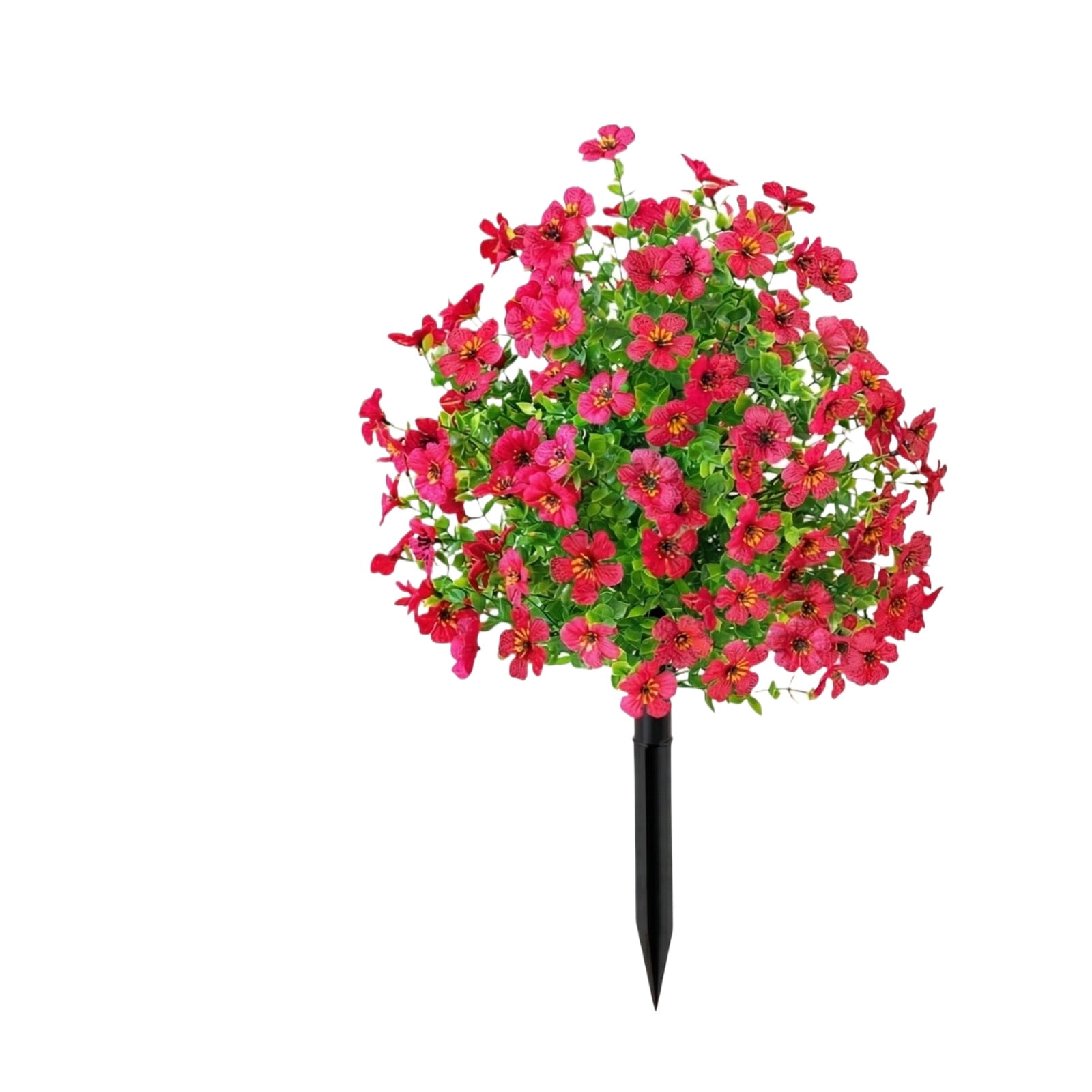 Artificial Outdoor Flowers with Ground Stake, 22" Tall UV Resistant Outdoor Faux Flowers for Garden, Yard, Planter and Porch