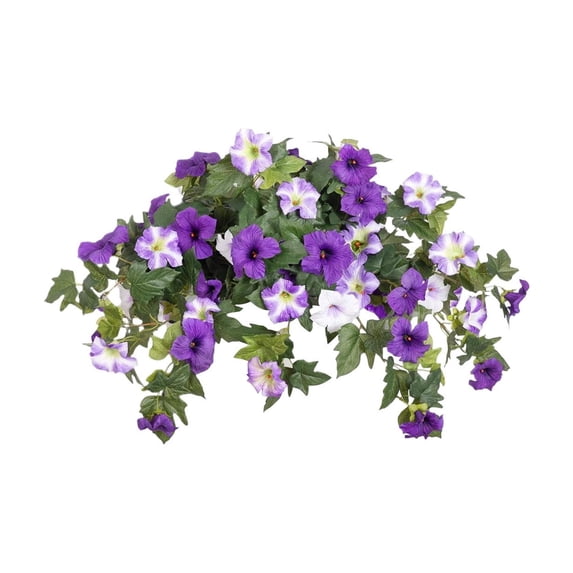 Artificial Outdoor Petunia Flowers, Artificial Petunia Flowers Fake Hanging Flowers, UV Resistant Artificial Flowers, Suitable for Garden Porch, Yard Realistic Home Fall Decor