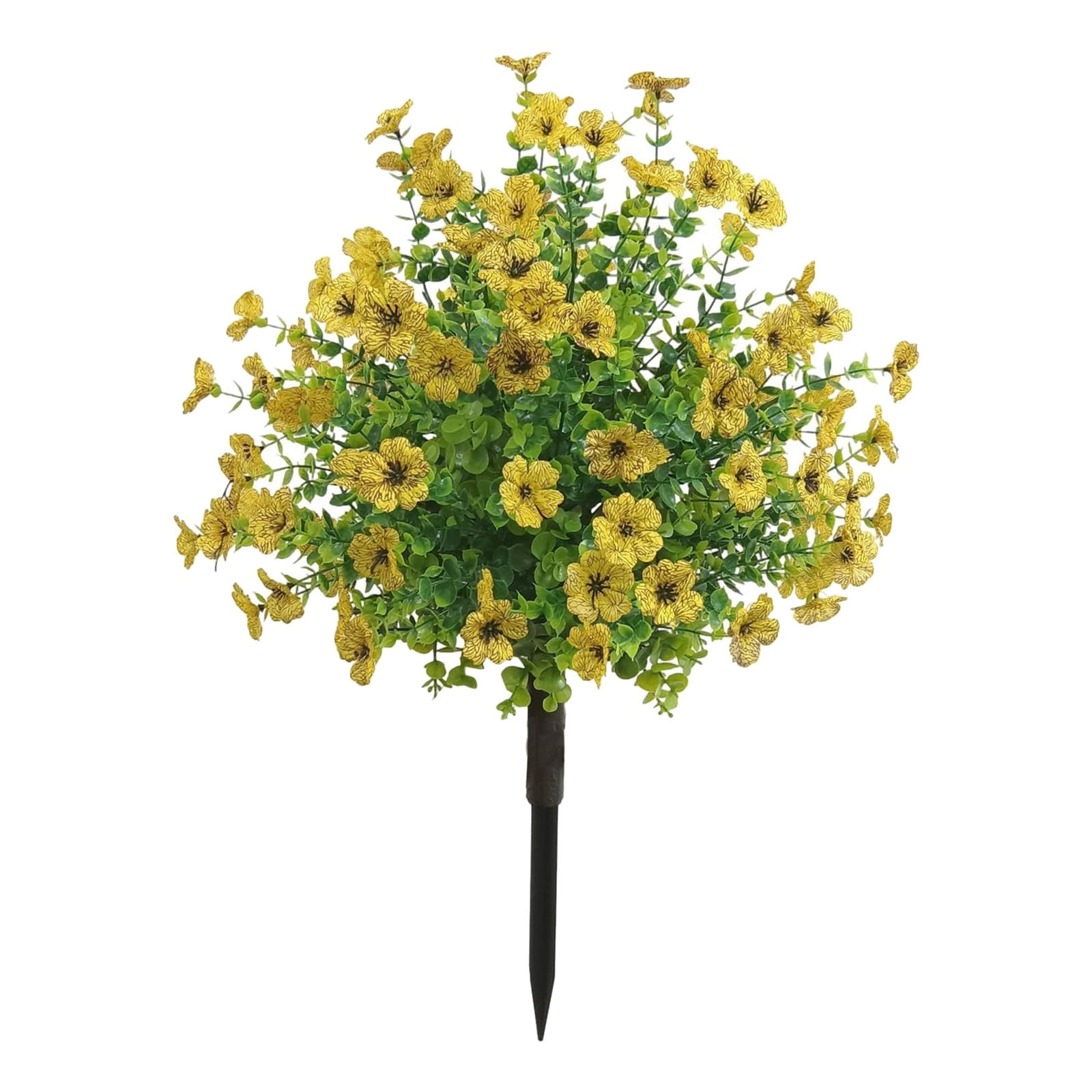 Artificial Outdoor Plants, 23.62X15.74inch Fake Hibiscus Bushes with Stakes, Faux Morning Glory Flower Plant Stakes, Faux Flower Topiary Balls with Ground Stakes, for Patio Yard Porch Decor