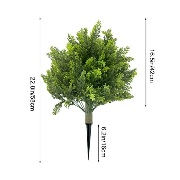 Artificial Outdoor Tree with Planter | 66cm Tall Realistic Fake Shrub for Garden Patio Balcony Decor | 1 Pack Green Plastic Plants