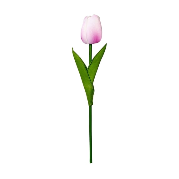 Artificial PU Tulips 1PC Real Touch Fake Flower Arrangement Bouquets for Home Office Wedding Decoration (White Purple)