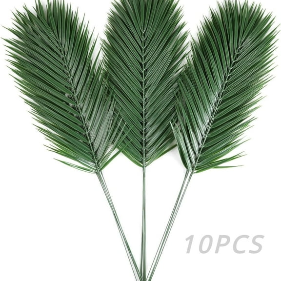 Artificial Palm Leaves 10Pcs Fake Tropical Plants for Home/ungle/Beach Theme Party Decoration(24.4in)