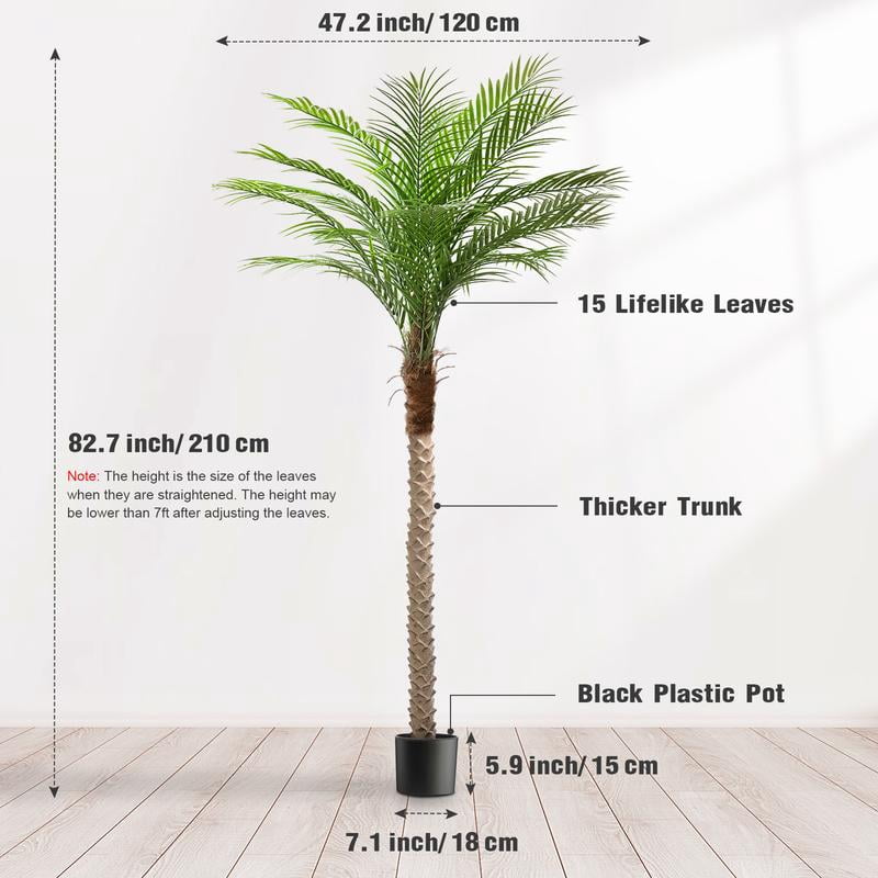 Artificial Palm Plant Indoor 7ft Fake Tree with Mocha Diamond Planter — free download