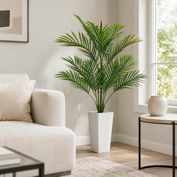 Artificial Palm Tree 4.5 Ft with White Tall Planter