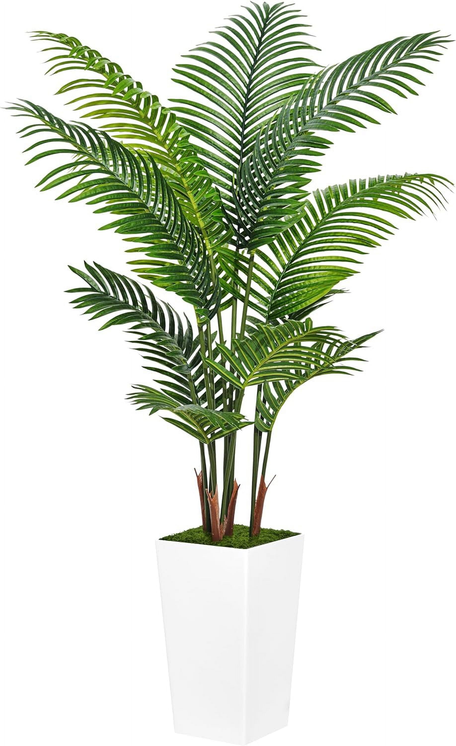 5FT Green Artificial Palm Tree with White Planter