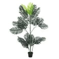 thumbnail image 1 of Artificial Palm Tree, Fake Green Plant Faux Potted Palm Tree with Fake Fern, Detachable Trunk, 1 of 7