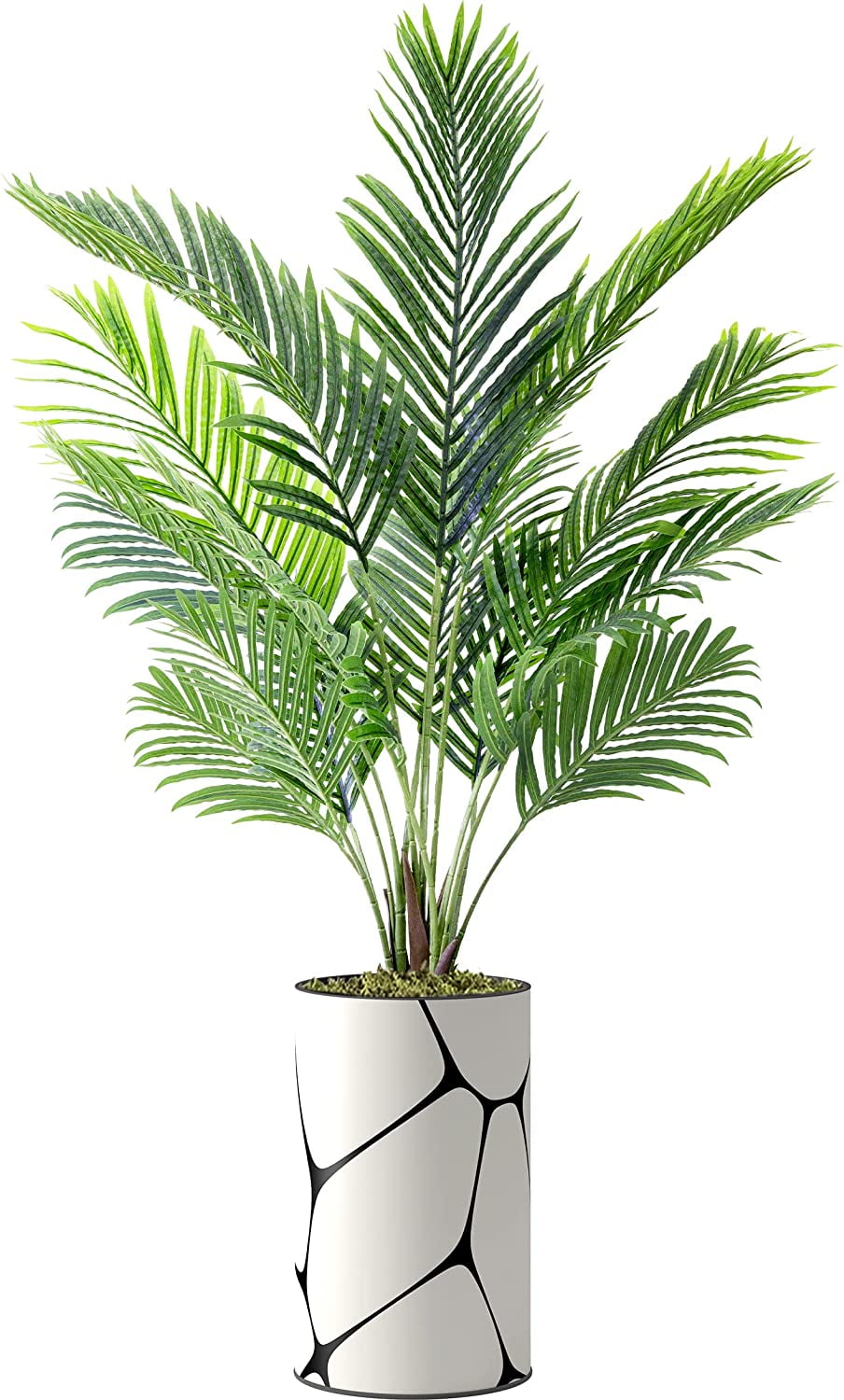 Artificial Palm Tree in Morden Planter, Fake Areca Tropical Palm Silk Tree  for Indoor Outdoor Home Decoration - 66" Overall Tall (Plant Pot Plus Tree)  - Walmart Business Supplies