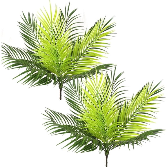 Artificial Palm Tree, Plastic Plant, Green Plant, Fake Tropical Shrub, Artificial Large Leaves, Suitable for Home, Indoor, Outdoor Garden, DIY, Basket Flower Pot Filler, Wedding Party Decoration, UV