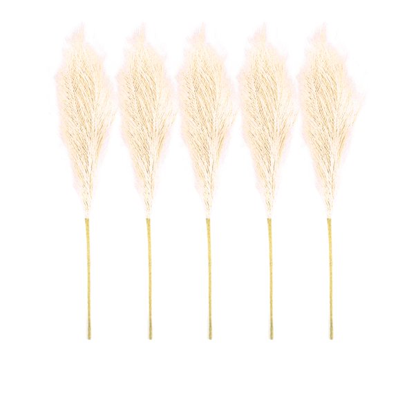 Artificial Pampas Grass,5 PCS Faux Reed Plumes Reed Feathers for Home Bouquet Decor and Vase Fillings