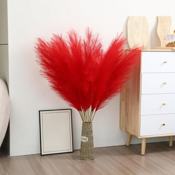 Artificial Pampas Grass Bouquet, Simulation Fireworks Tree Fake Flowers for Outdoor, Fake Plants Artificial Flowers Suitable for Wedding Valentine’s Decoration 10PCS