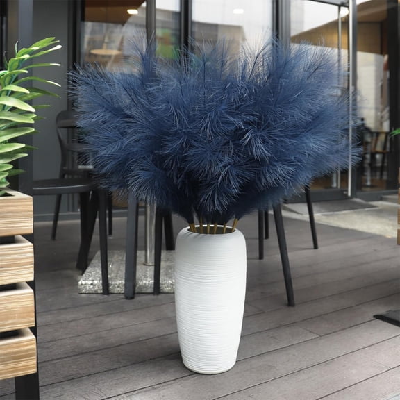 Artificial Pampas Grass Set, 20PC Puffy Decor Stems, Long Lasting Vase Filler for Wedding Party Living Room Modern Home Display