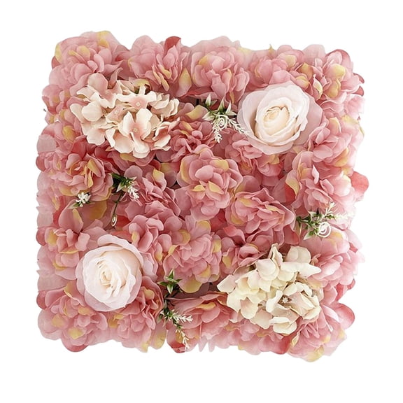 Artificial Panel Rose Floral Mat, Romantic Photo Background Backdrop, for Wedding Valentines Day Indoor Stage Color Pink