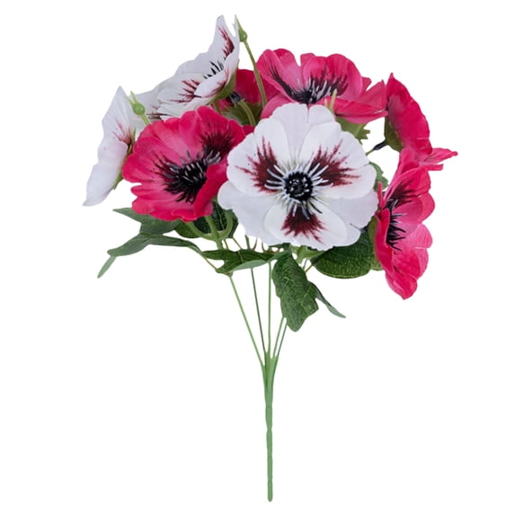 Artificial Pansy Flower Stems, Realistic Multicolor Fake Blooms with Green Leaves, Long Stem, Low Maintenance for Vase Arrangement, Home Decor, Wedding Party Floral Centerpieces, Indoor Use