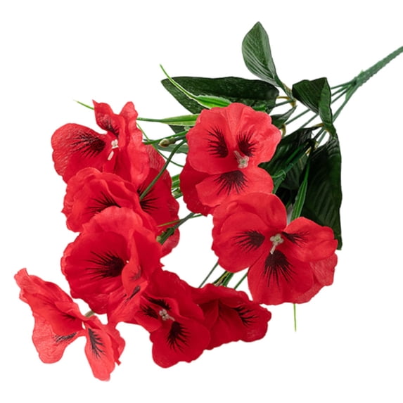 Artificial Pansy Flowers, African Wild Flowers, Small Plastic Flowers, Indoor Outdoor Use, Faux Blooms for Home Wedding Kitchen Garden Table Centerpieces Decor