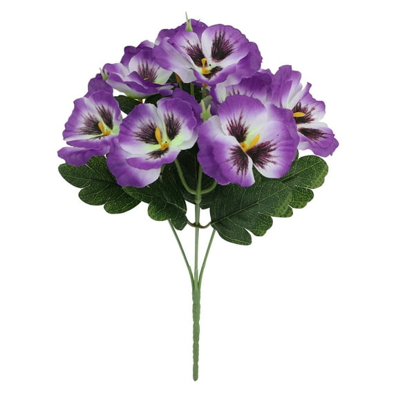 Artificial Pansy Flowers UV Resistant Fake Flowers Reusable Faux Pansy Flowers Bundle for Vase Garden Porch Patio Indoor Outdoor Home Decor