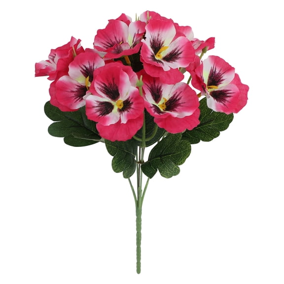 Artificial Pansy Flowers UV Resistant Fake Flowers Reusable Faux Pansy Flowers Bundle for Vase Garden Porch Patio Indoor Outdoor Home Decor