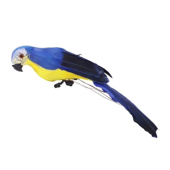 Artificial Parrot Garden Ornament 25Cm Lifelike Feathered Bird Statue With Foam Body And Real Feathers For Outdoor Lawn Decor, Tree Decoration, Wedding Or Indoor Display(blue)