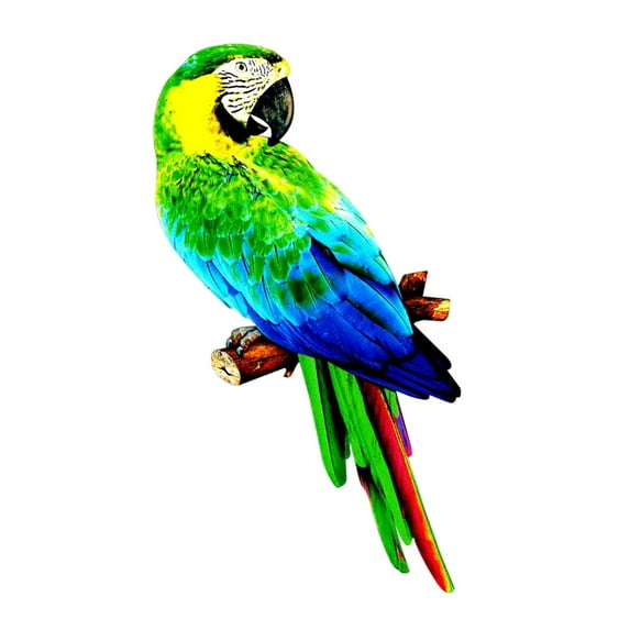 Artificial Parrots Figurines Photo Props Statue DIY Model Feather Parrot Macaw For Home Garden Party Decoration style D
