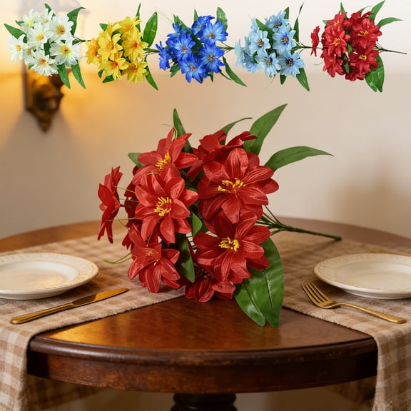 Artificial Passion Flower Stems 12 Heads – Silk Fake Flowers for Home Decor, Vase Arrangements, Wedding Centerpieces and Event Decorations