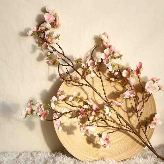 Artificial Peach Fake Silk Flower, Realistic Artificial Peach Blossom, Silk Peach Flower Decor, Home Wedding Party Floral Arrangement Centerpiece