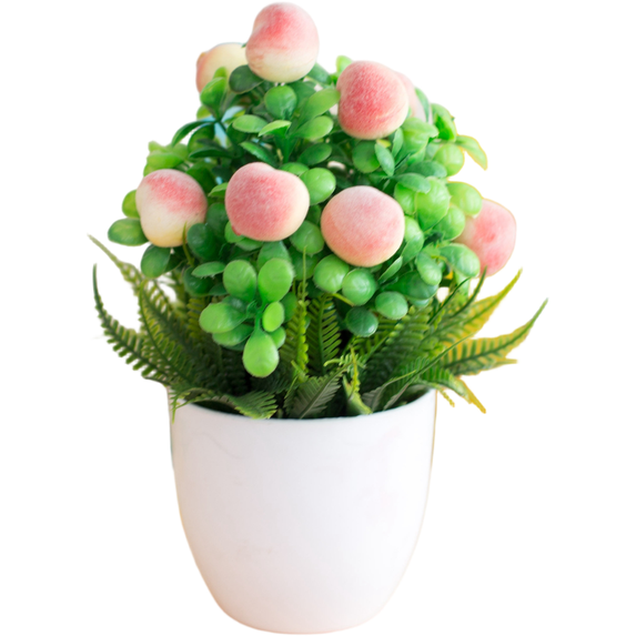 Artificial Peach Fruit Fake Flower Plant For Home Decor Feng Shui Ornament