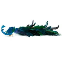 Artificial Peacock Feather Ornament Lifelike Bird Figurine Handmade Feathered Peacock for Home Party Garden Decor Craft Display