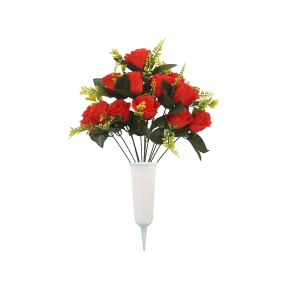 Artificial Peacock Rose Bouquet 1 Bouquet Cemetery Decoration Holiday Floral Arrangement Faux Orchid Potted Plant Home Office Decor