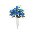 thumbnail image 1 of Artificial Peacock Rose Bouquet,Handheld Artificial Flower Online,Front Door Decor Bouquet ,Cemetery Flowers for Grave, 1 of 6
