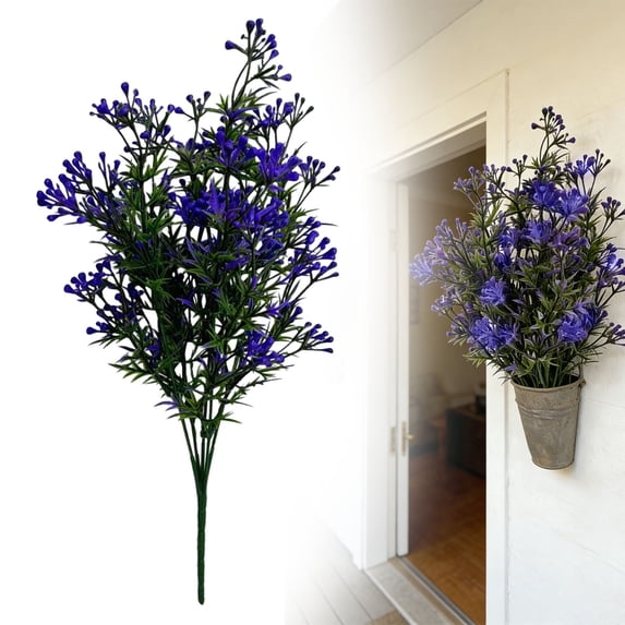 Artificial Pearl Berry Flower Stem Faux Greenery Bush for Home Wedding Table Centerpiece Garden Decor,Purple,1 Bundle