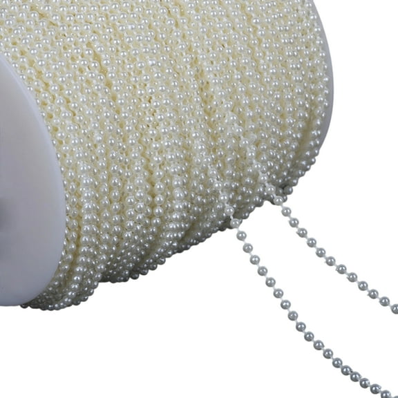 Artificial Pearls String Beads Chain Imitation Pearls Resin Beads Chain for Art Craft Wedding Decoration Jewelry Making