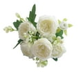 thumbnail image 1 of Artificial Peonies Silk Flowers 5 Bundles with Stem Real Touch White Fake Flowers Bouquet Spring Faux Flower Bulk for Wedding Home Centerpiece Party Kitchen Farmhouse Table Decor, 1 of 2