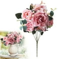 thumbnail image 1 of Artificial Peonies Silk Flowers, Faux Peony Bouquet, Florals Arrangements Decor for Farmhouse Home Valentine’s Day Wedding Table Centerpiece, Fake Plastic Flowers for Vase Decoration, 1 Pcs, 1 of 8