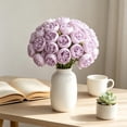 thumbnail image 1 of Artificial Peony Bouquet 27 Heads Faux Silk Flowers in Raffia Wrap Realistic Fake Peonies for Home Decor Vase Flowers for Living Room Table Centerpiece Wedding Farmhouse 1PCS, 1 of 6