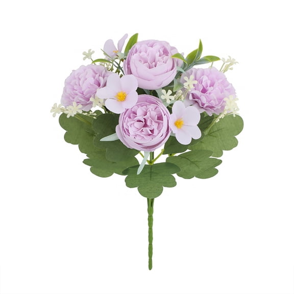 Artificial Peony Bouquet Wedding Bride Holding Bouquet, Pink and Purple Silk Flowers, Peonies for DIY Floral Arrangement, Home DÃ©cor, and Bridal Centerpieces, Realistic Flowers