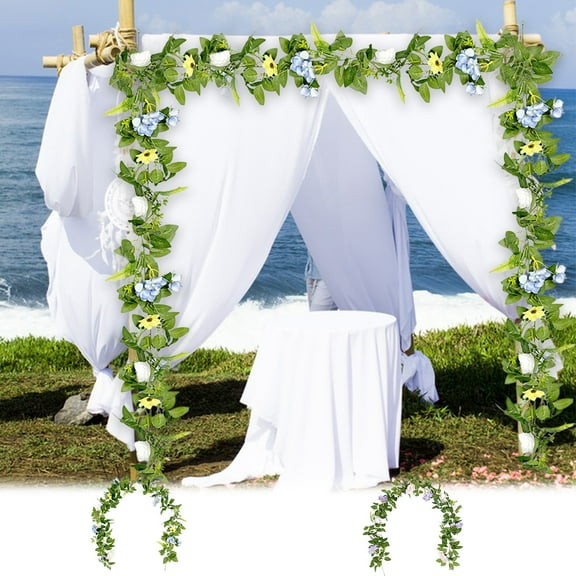 Artificial Peony Flower Garland Vine 6ft, Silk Rattan Greenery With Leaves, Fake Hanging Vines for Wedding Arch, Restaurant Decor, Home Wall or Ceiling Decoration