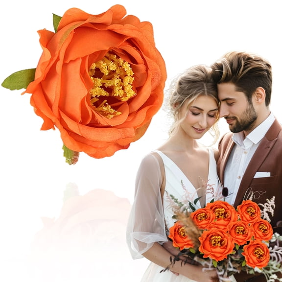 Artificial Peony Flower Head Faux Floral Bloom For Diy Wedding Bouquet Table Centerpiece Wreath Home Decor