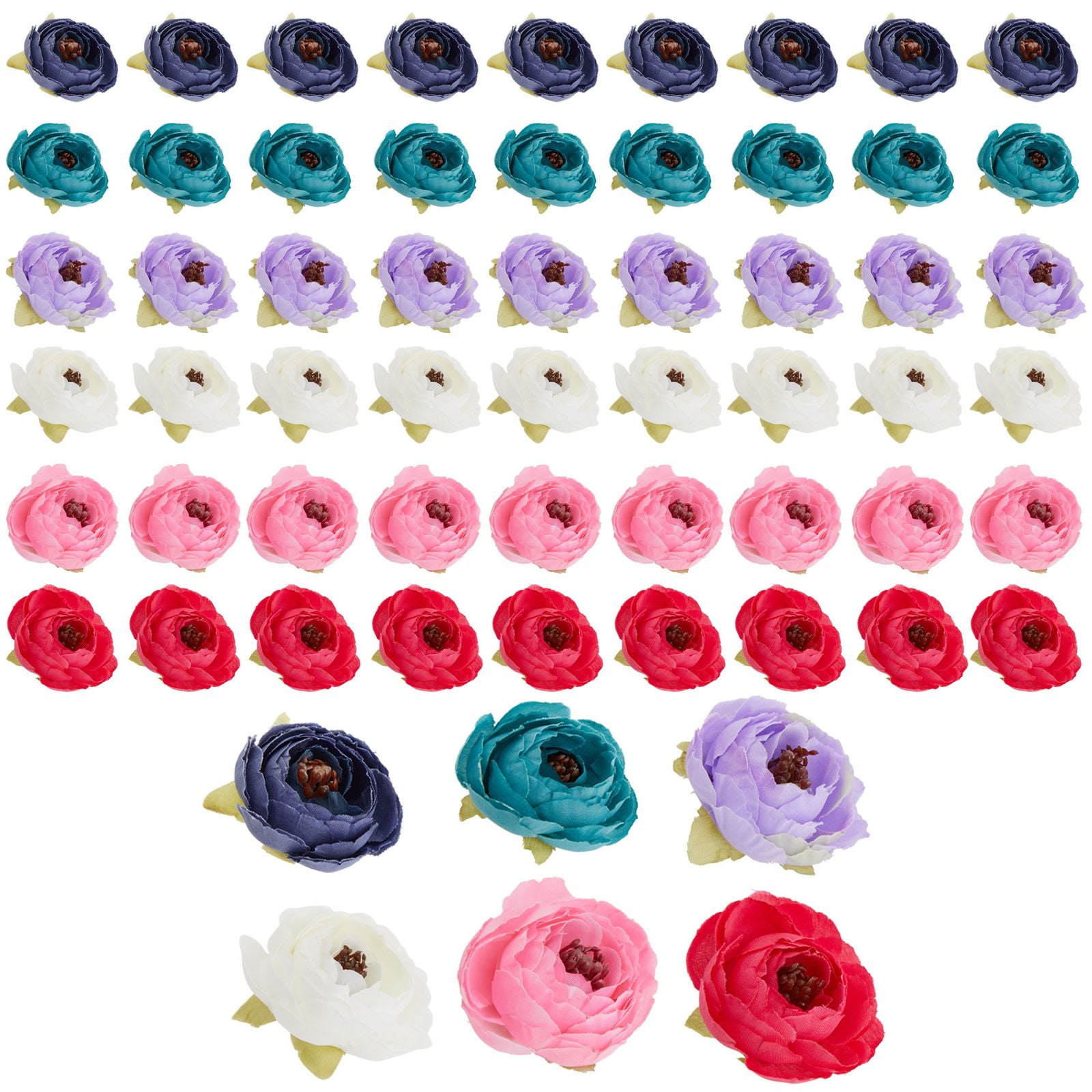 Artificial Peony Flower Heads for DIY Crafts, Decorations, Mixed Colors