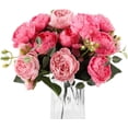 thumbnail image 1 of Artificial Peony Flower Silk Peonies Bouquet 4 Bundles Fake Flowers Bulk for Home Wedding Party Decor (Red Rose), 1 of 5