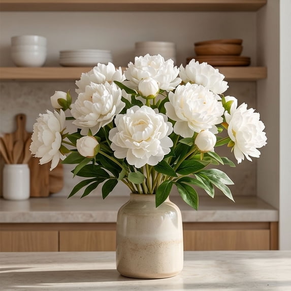 Artificial Peony Flowers with Adjustable Stems, Realistic Silk-Like Petals, Perfect for Wedding, Home Decor, Floral Arrangements, Faux Bouquets