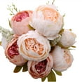 thumbnail image 1 of Artificial Peony Gold Flowers Fake Silk Peonies Flower Bouquet for Home Office Wedding Christmas Decoration - A-light Pink, 1 of 7