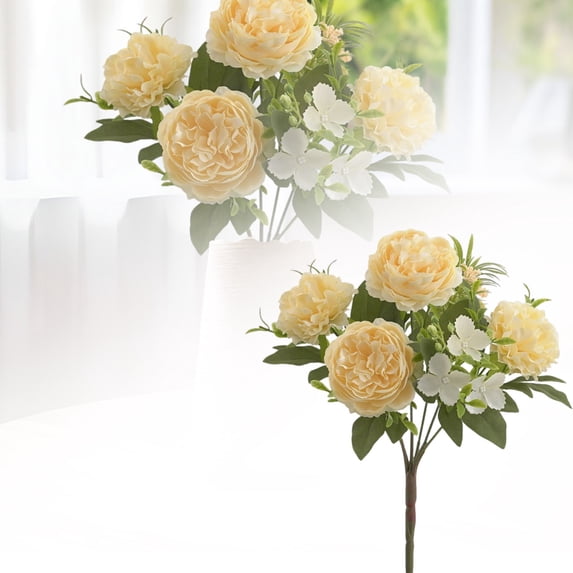 Artificial Peony & Hydrangea Bouquet - Vintage Silk Floral Arrangement for Wedding Centerpieces, Home Table Decor, Valentine's Day, Birthday Parties & Reusable Door Decorations