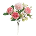 thumbnail image 1 of Artificial Peony Stem Small Faux Floral Bouquet Lifelike Bloom For Home Indoor Dining Table Centerpiece Kitchen Wedding Decor, 1 of 9