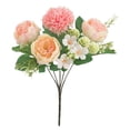 thumbnail image 1 of Artificial Peony Stem Small Faux Floral Bouquet Lifelike Bloom For Home Indoor Dining Table Centerpiece Kitchen Wedding Decor, 1 of 9