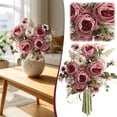 thumbnail image 1 of Artificial Peony and Rose Bouquet, Faux Silk Flowers with Greenery for Wedding, Bridal Arrangement, Vase, Table Centerpiece and Home Decor, Pink, 1 of 4