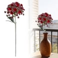 thumbnail image 1 of Artificial Perennial Sweet Alyssum Flower Stem 14In Fake Ball Flower for Home Wedding Vase Floral Arrangement Decor (Red), 1 of 9
