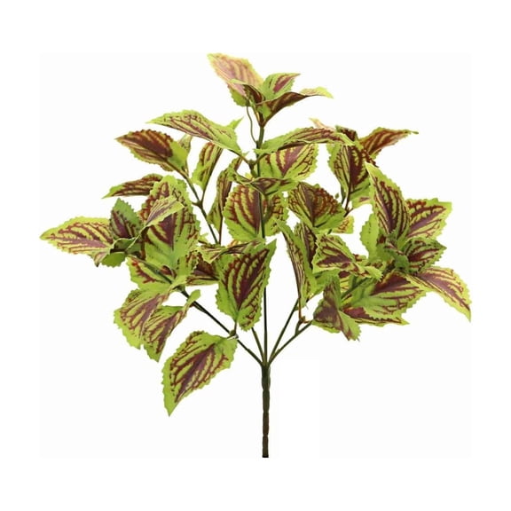 Artificial Perilla Foliage Decorative Plants - Colorful Faux Green, Red, Purple, Brown for Indoor Home, Office Wall Decor, Background Landscaping