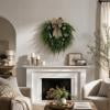 Artificial Persian Fern Water Grass Green Plant Wreath for Front Door Indoor Yard Natural Style Hanging Decor 24 Inch