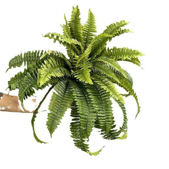 Artificial Persian Grass Fern Leaves - Plastic & Silk Cloth Faux Plants for Home Decor - Indoor/Outdoor Use Green Artificial Greenery